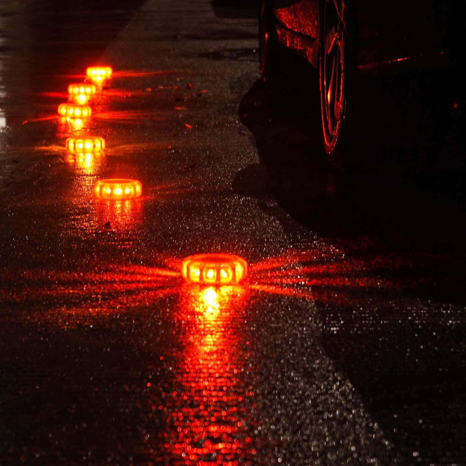 Garvee 3 Pack USB Rechargeable LED Road Flares Emergency Lights Roadside Safety Beacon Disc Flashing Warning Flare Kit with 1 USB Car Charger,Magnetic Base & Hook for Car Truck Boats (Batteries Included) - Image 6