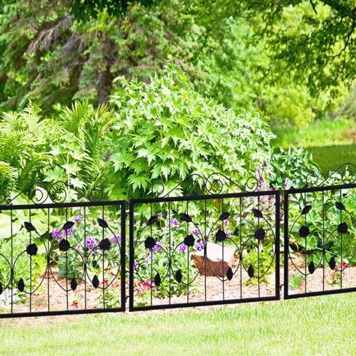 Garvee Decorative Garden Fence 4 Pack, 23.6in (H) x 7.9ft (L) Rustproof Metal Border Fences Decor Animal Barrier for Yard Outdoor - Image 7