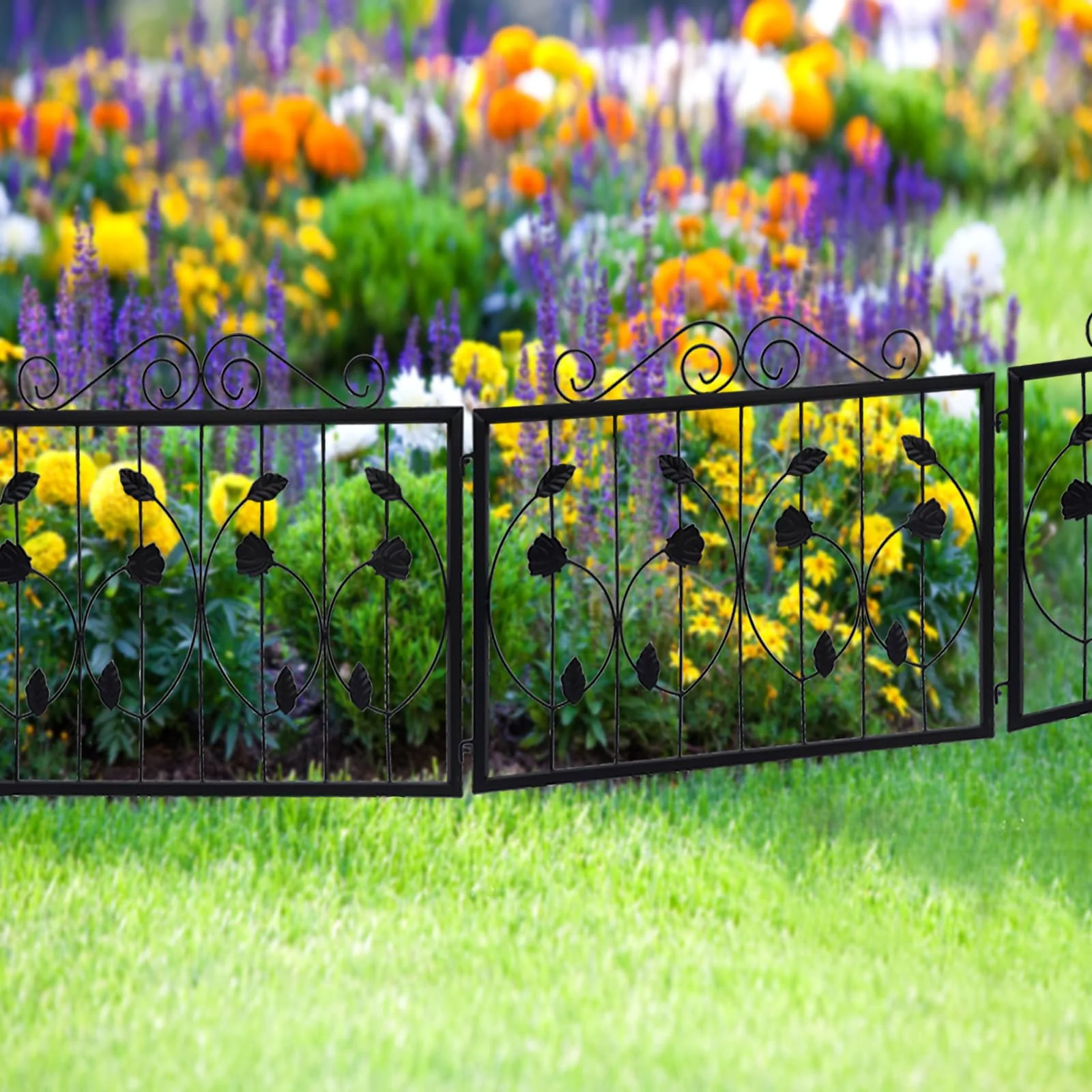 Garvee Decorative Garden Fence 6 Pack, 23.6in (H) x 11.8ft (L) Rustproof Metal Border Fences Decor Animal Barrier for Yard Outdoor - Image 6