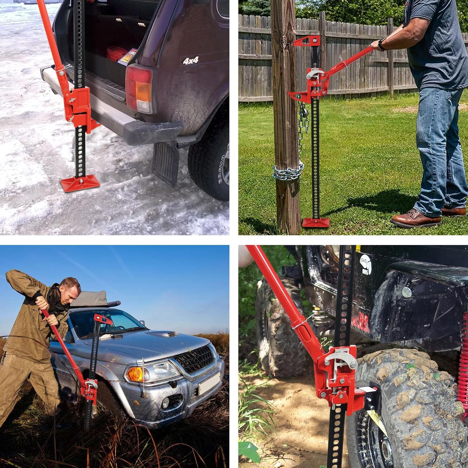 Garvee 3 Ton Farm Jack, 33" Utility Farm Jack, 6600 Lbs Capacity Ratcheting Off Road Utility Jack, Heavy-Duty Farm Jack Foratv, Utv, SUV, Tractor, Truck, Universal Jack - Image 3