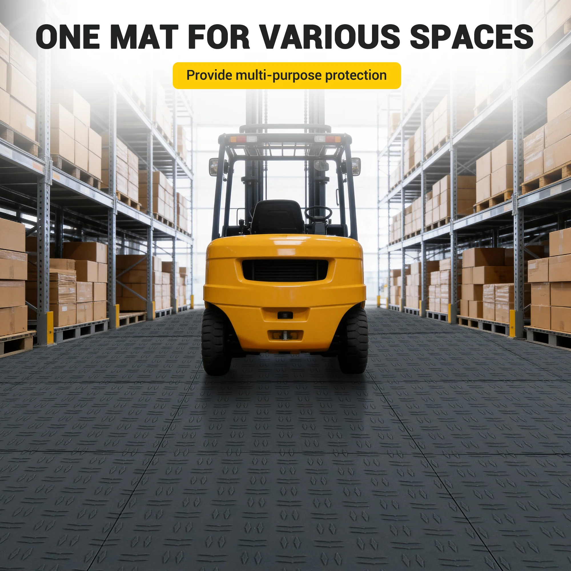 Garvee 50 Pack 12"X12" Interlocking Garage Floor Tiles,Double-Sided Non-Slip Flooring, Heavy Duty PVC Garage Flooring Tiles Covering for Basement, Workshop & Repair Shop,Black - Image 9